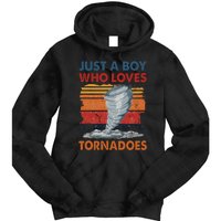 Just A Boy Who Loves Tornado Weather Storm Tornado Chaser Tie Dye Hoodie