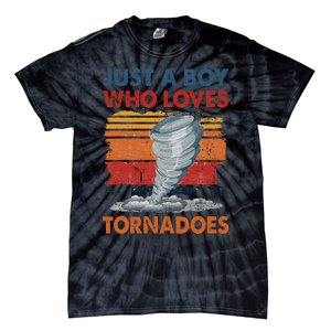 Just A Boy Who Loves Tornado Weather Storm Tornado Chaser Tie-Dye T-Shirt