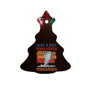 Just A Boy Who Loves Tornado Weather Storm Tornado Chaser Ceramic Tree Ornament