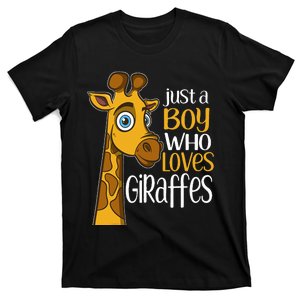 Just A Boy Who Loves Giraffes Funny Giraffe T-Shirt