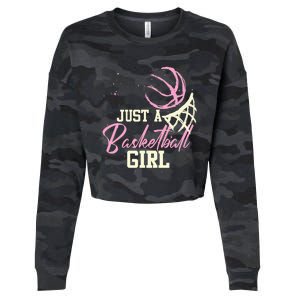 Just A Basketball Girl Basketball Cropped Pullover Crew