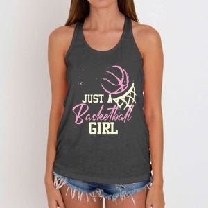 Just A Basketball Girl Basketball Women's Knotted Racerback Tank