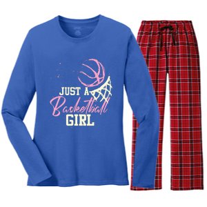 Just A Basketball Girl Basketball Women's Long Sleeve Flannel Pajama Set 