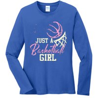 Just A Basketball Girl Basketball Ladies Long Sleeve Shirt