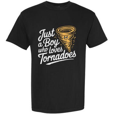 Just A Boy Who Loves Tornadoes Hurricane Weather Chaser Garment-Dyed Heavyweight T-Shirt