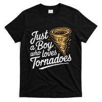 Just A Boy Who Loves Tornadoes Hurricane Weather Chaser T-Shirt