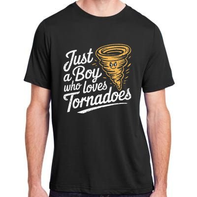 Just A Boy Who Loves Tornadoes Hurricane Weather Chaser Adult ChromaSoft Performance T-Shirt