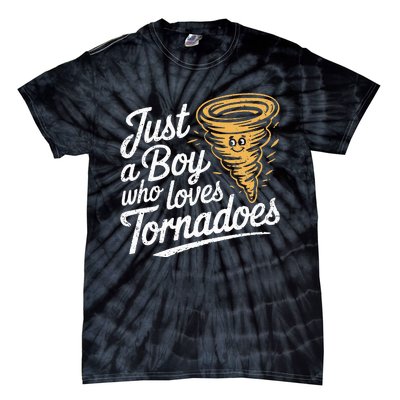 Just A Boy Who Loves Tornadoes Hurricane Weather Chaser Tie-Dye T-Shirt