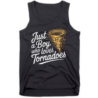 Just A Boy Who Loves Tornadoes Hurricane Weather Chaser Tank Top