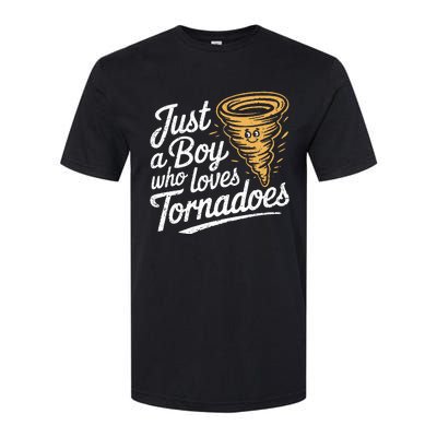 Just A Boy Who Loves Tornadoes Hurricane Weather Chaser Softstyle CVC T-Shirt