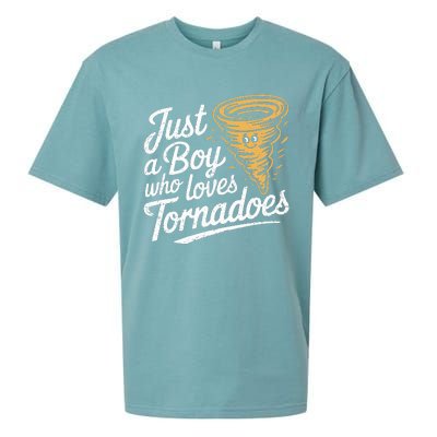 Just A Boy Who Loves Tornadoes Hurricane Weather Chaser Sueded Cloud Jersey T-Shirt