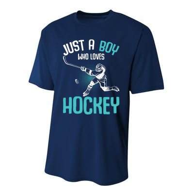 Just a Boy who loves Hockey Player Ice Hockey Boy Performance Sprint T-Shirt