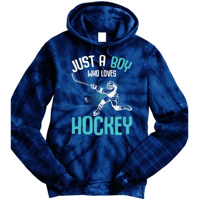 Just a Boy who loves Hockey Player Ice Hockey Boy Tie Dye Hoodie