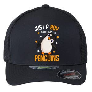 Just A Boy Who Loves Penguins Penguin Lover Flexfit Unipanel Trucker Cap