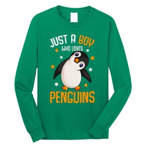 Just A Boy Who Loves Penguins Penguin Lover Long Sleeve Shirt