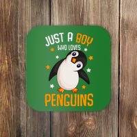 Just A Boy Who Loves Penguins Penguin Lover Coaster