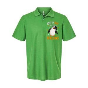 Just A Boy Who Loves Penguins Penguin Lover Softstyle Adult Sport Polo