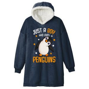 Just A Boy Who Loves Penguins Penguin Lover Hooded Wearable Blanket