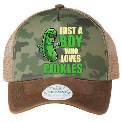 Just A Boy Who Loves Pickles Funny Pickle Boy Legacy Tie Dye Trucker Hat
