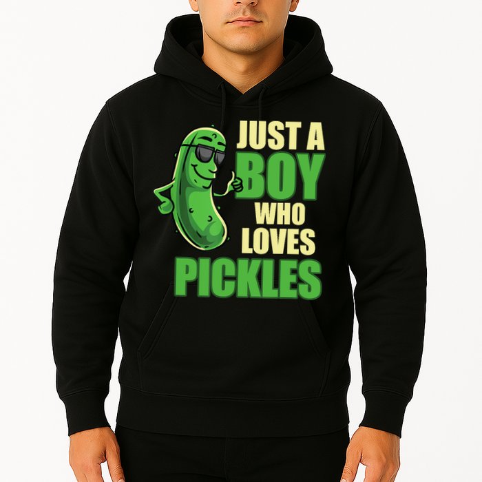 Just A Boy Who Loves Pickles Funny Pickle Boy Hoodie