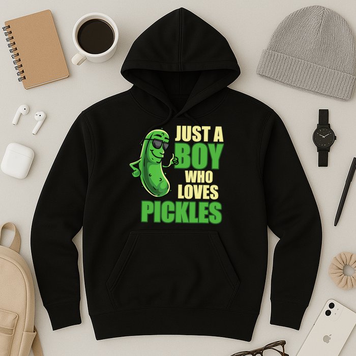 Just A Boy Who Loves Pickles Funny Pickle Boy Hoodie