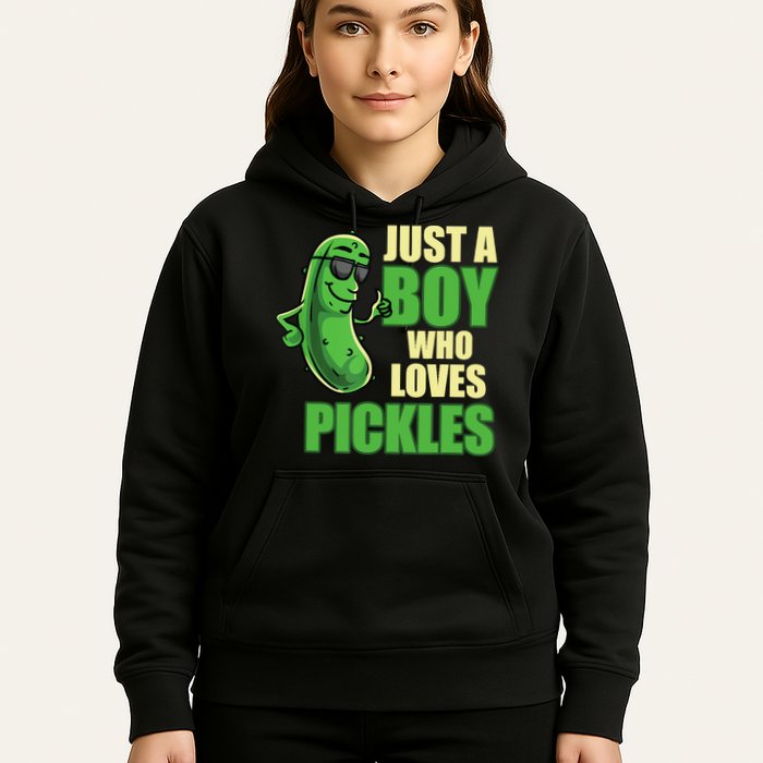 Just A Boy Who Loves Pickles Funny Pickle Boy Hoodie