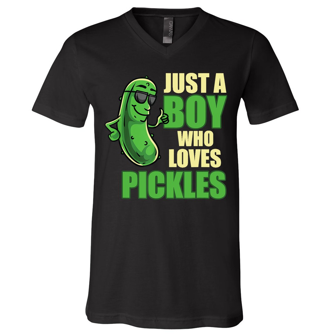 Just A Boy Who Loves Pickles Funny Pickle Boy V-Neck T-Shirt