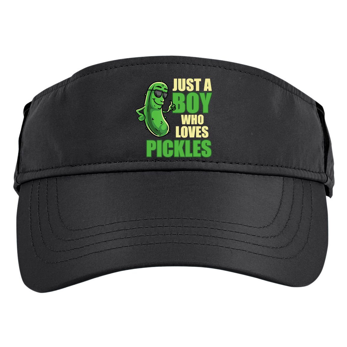 Just A Boy Who Loves Pickles Funny Pickle Boy Adult Drive Performance Visor