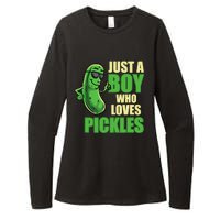 Just A Boy Who Loves Pickles Funny Pickle Boy Womens CVC Long Sleeve Shirt