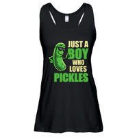 Just A Boy Who Loves Pickles Funny Pickle Boy Ladies Essential Flowy Tank