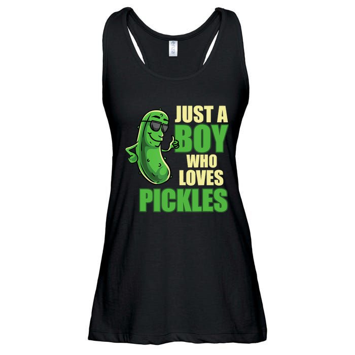 Just A Boy Who Loves Pickles Funny Pickle Boy Ladies Essential Flowy Tank