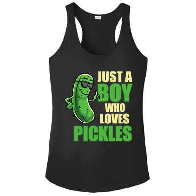Just A Boy Who Loves Pickles Funny Pickle Boy Ladies PosiCharge Competitor Racerback Tank
