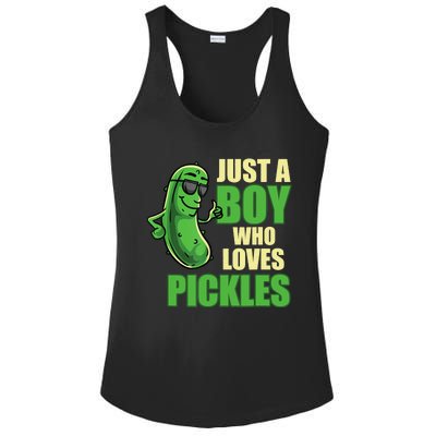 Just A Boy Who Loves Pickles Funny Pickle Boy Ladies PosiCharge Competitor Racerback Tank