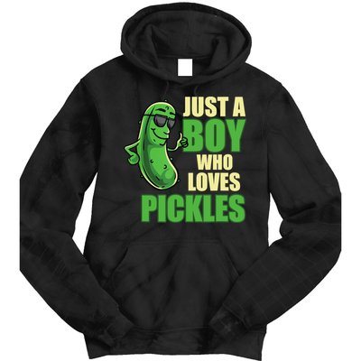 Just A Boy Who Loves Pickles Funny Pickle Boy Tie Dye Hoodie