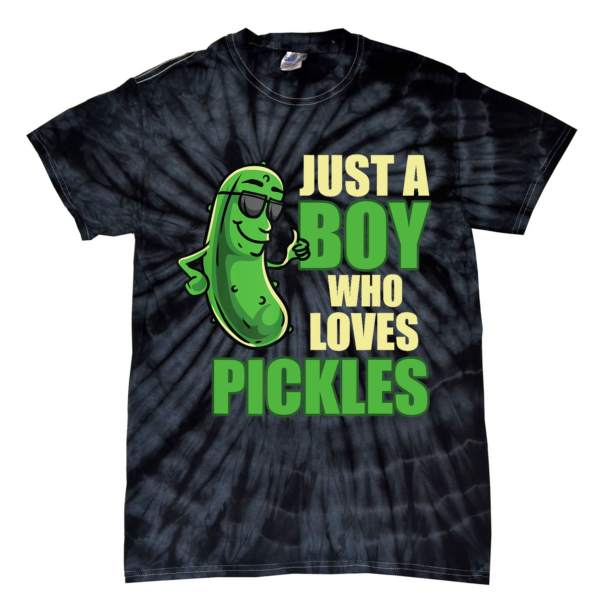 Just A Boy Who Loves Pickles Funny Pickle Boy Tie-Dye T-Shirt