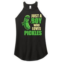 Just A Boy Who Loves Pickles Funny Pickle Boy Women's Perfect Tri Rocker Tank