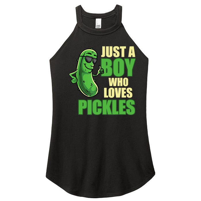 Just A Boy Who Loves Pickles Funny Pickle Boy Women's Perfect Tri Rocker Tank