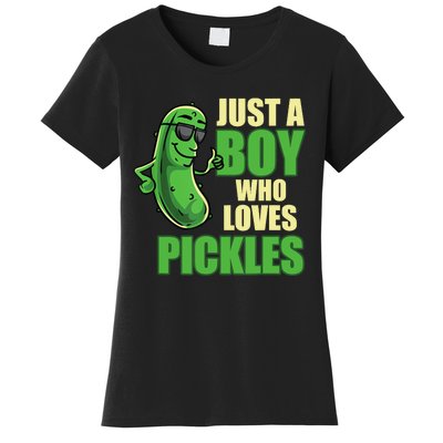 Just A Boy Who Loves Pickles Funny Pickle Boy Women's T-Shirt