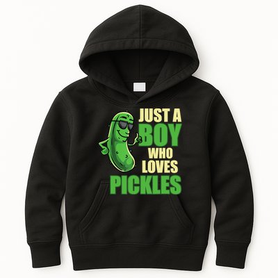 Just A Boy Who Loves Pickles Funny Pickle Boy Kids Hoodie