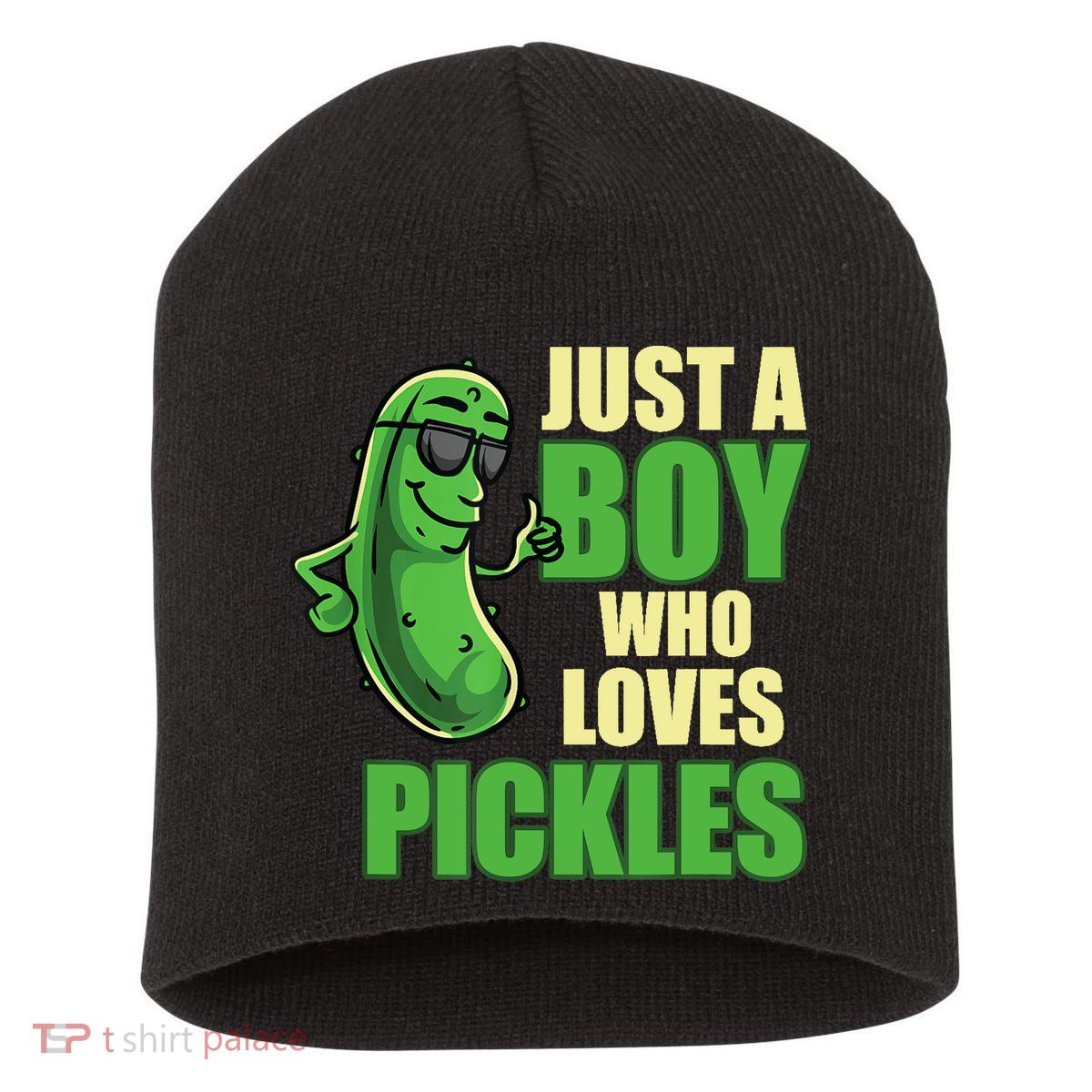 Just A Boy Who Loves Pickles Funny Pickle Boy Short Acrylic Beanie