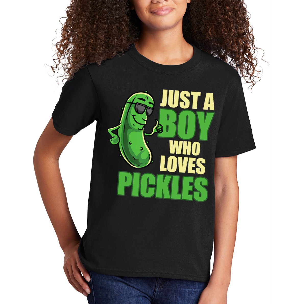 Just A Boy Who Loves Pickles Funny Pickle Boy Kids T-Shirt