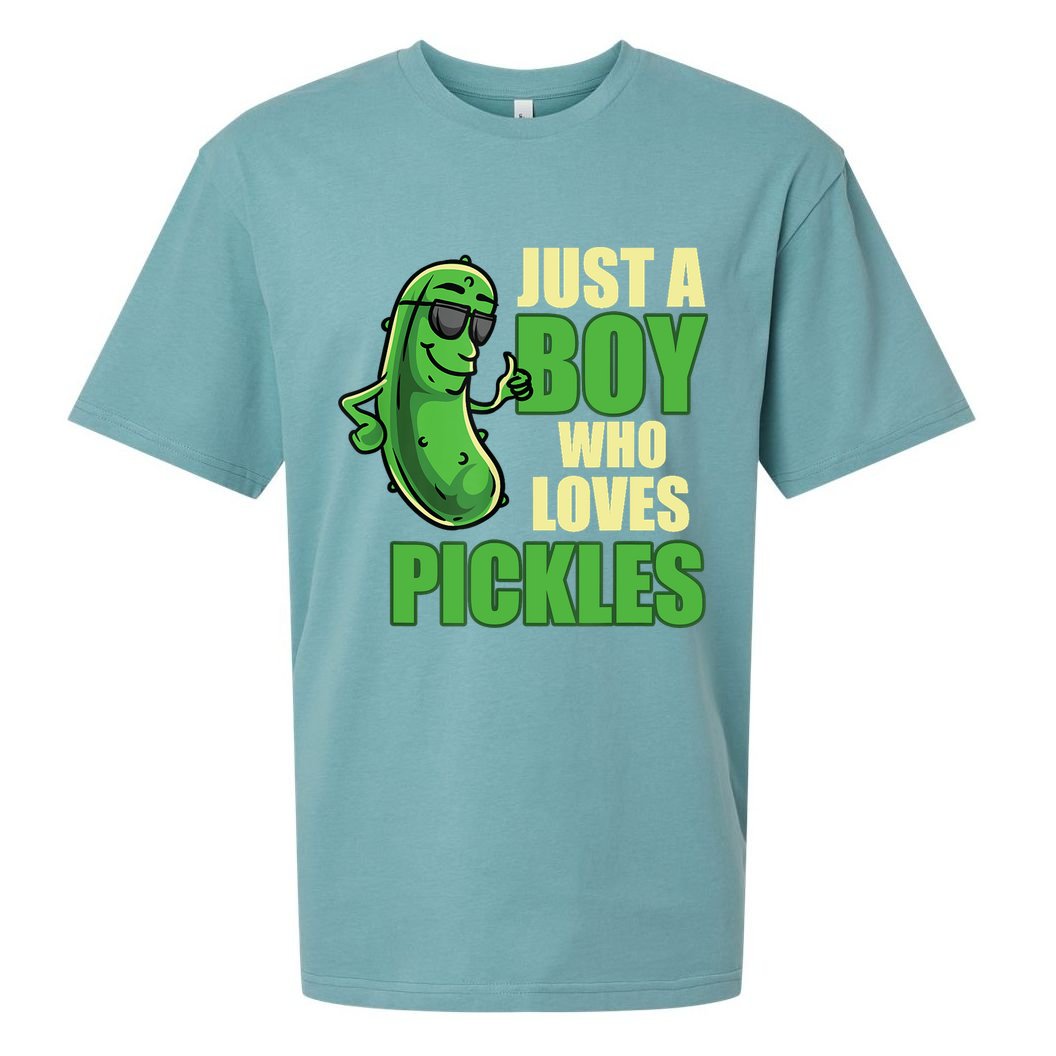 Just A Boy Who Loves Pickles Funny Pickle Boy Sueded Cloud Jersey T-Shirt