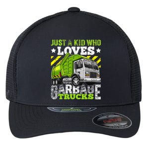 Just A Boy Who Loves Garbage Trucks Flexfit Unipanel Trucker Cap