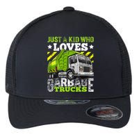 Just A Boy Who Loves Garbage Trucks Flexfit Unipanel Trucker Cap