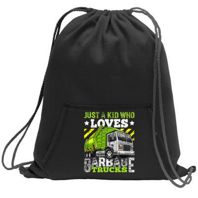 Just A Boy Who Loves Garbage Trucks Sweatshirt Cinch Pack Bag