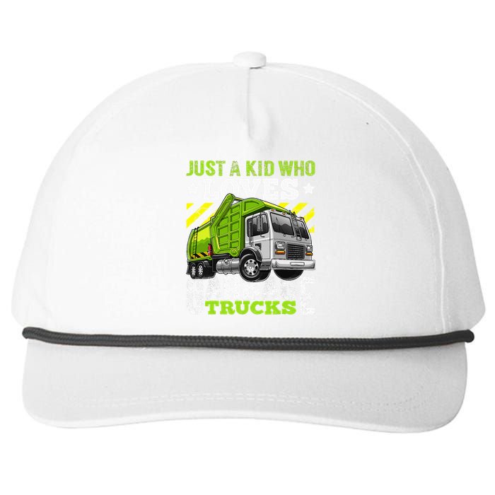 Just A Boy Who Loves Garbage Trucks Snapback Five-Panel Rope Hat