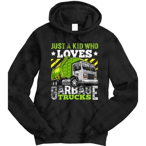 Just A Boy Who Loves Garbage Trucks Tie Dye Hoodie