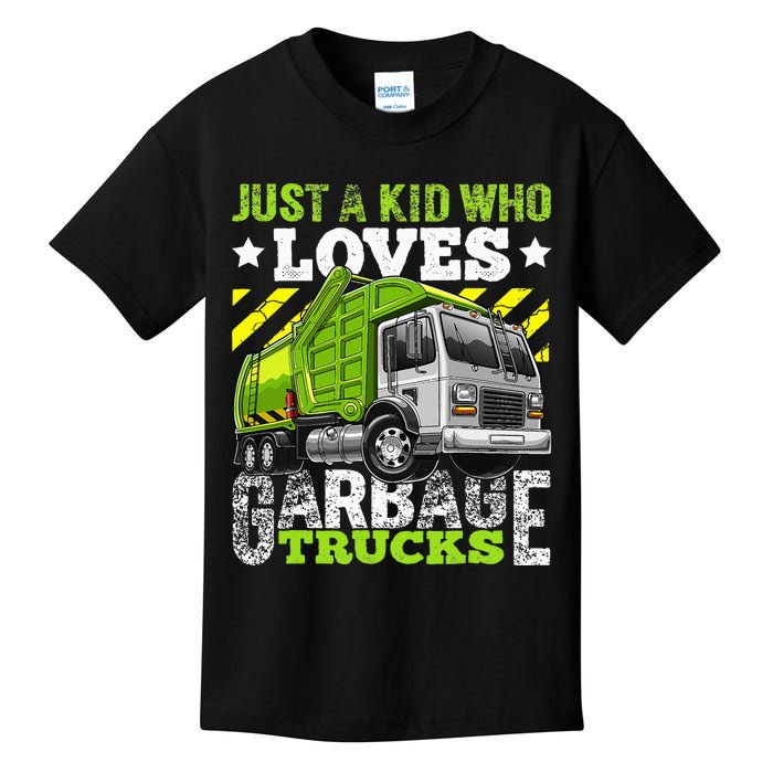 Just A Boy Who Loves Garbage Trucks Kids T-Shirt