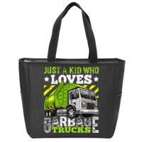 Just A Boy Who Loves Garbage Trucks Zip Tote Bag