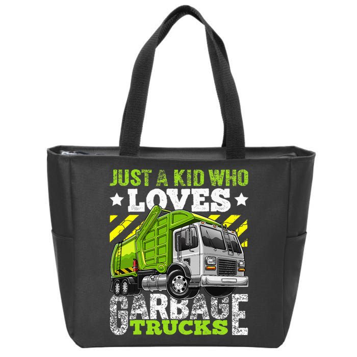 Just A Boy Who Loves Garbage Trucks Zip Tote Bag